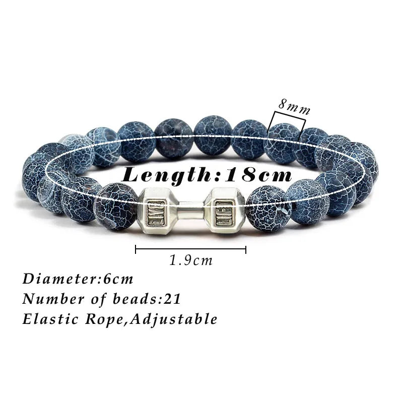 Natural Volcanic Stone Bracelet unisex (Zinc alloy)