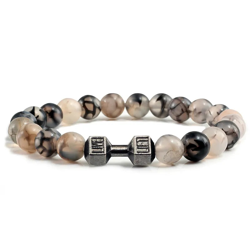 Natural Volcanic Stone Bracelet unisex (Zinc alloy)