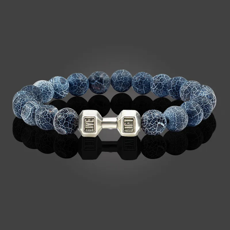 Natural Volcanic Stone Bracelet unisex (Zinc alloy)