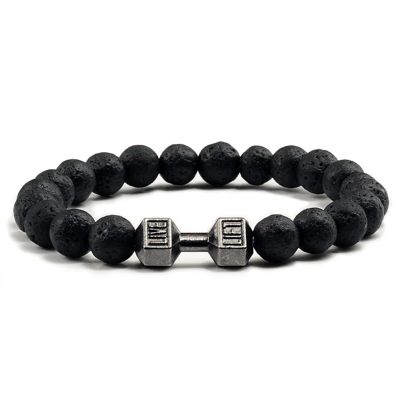 Natural Volcanic Stone Bracelet unisex (Zinc alloy)