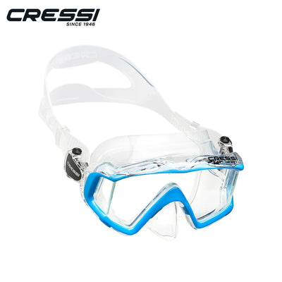 Cressi Snorkeling Diving Mask Swimming Scuba Silicone Skirt Three-Lens for Adults Pano3