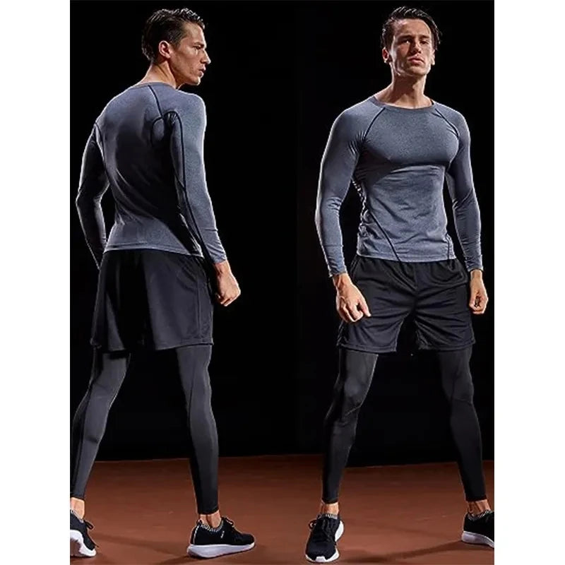 Compression Running T Shirt Men Sportswear Long Sleeve Workout Jersey Gym Fitness Tights Training Rashgard Sport T-shirt Men