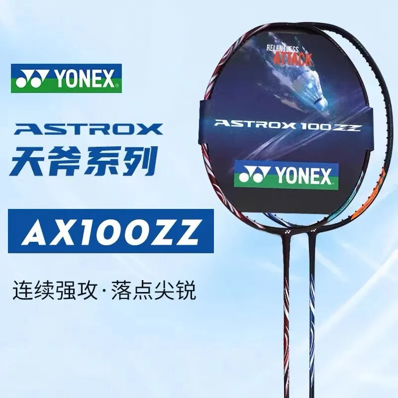 YONEX Badminton Racket ASTROX 100ZZ Carbon Offensive Professional Yonex Ax100zz Badminton Racket With Line 4U