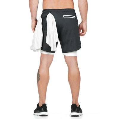 Camo Running Shorts Men Gym Sports Shorts 2 In 1 Quick Dry Workout Training Shorts