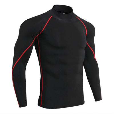 Men Bodybuilding Sport T-shirt Quick Dry Running Shirt Long Sleeve Compression Top Gym T Shirt Men Fitness Tight Rashgard