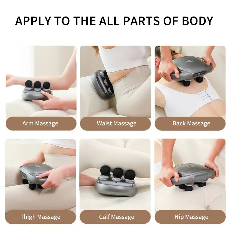 Fascia Gun 6 Heads Massage Gun High Frequency Massager