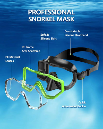 Snorkel Mask Set Scuba Diving Swimming Goggles