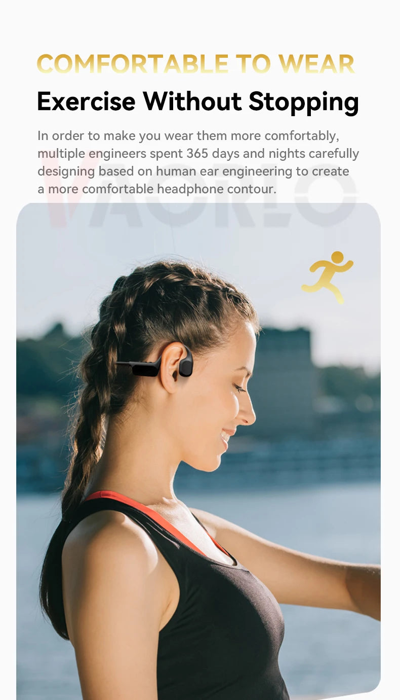 Upgrades Bluetooth 5.4 Bone Conduction Wireless Headphones