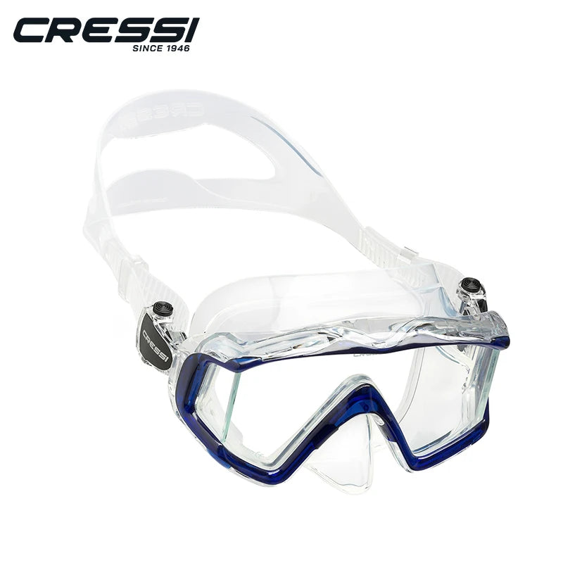 Cressi Snorkeling Diving Mask Swimming Scuba Silicone Skirt Three-Lens for Adults Pano3