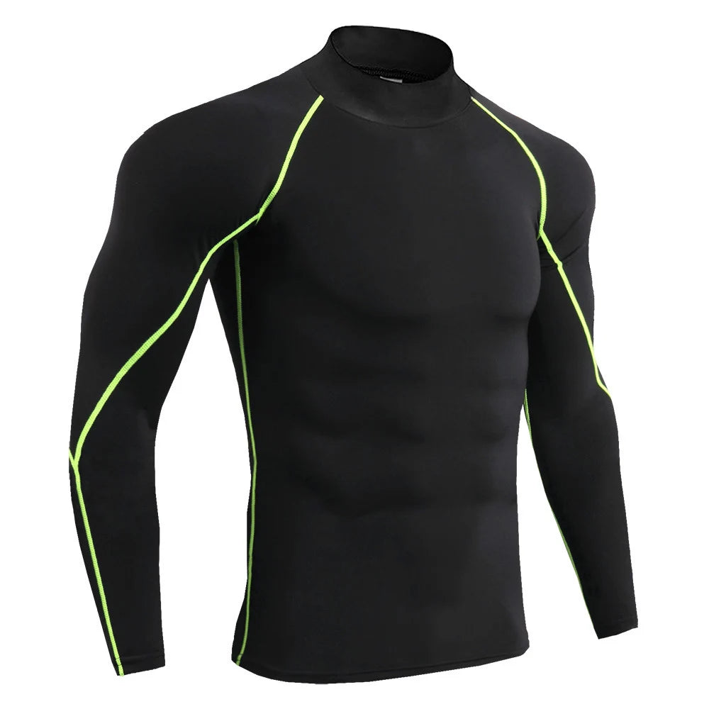 Men Bodybuilding Sport T-shirt Quick Dry Running Shirt Long Sleeve Compression Top Gym T Shirt Men Fitness Tight Rashgard