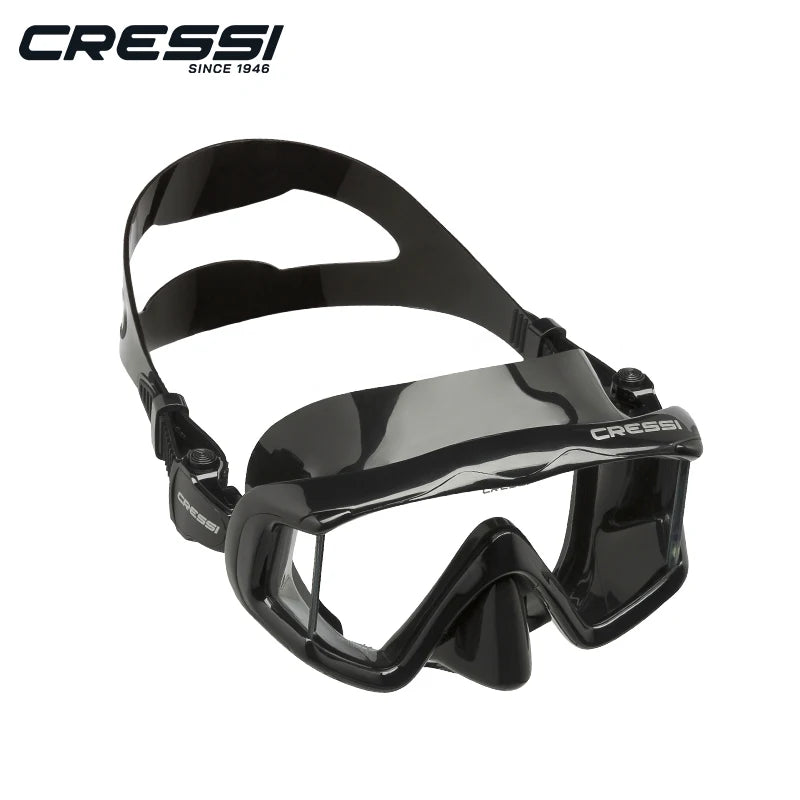 Cressi Snorkeling Diving Mask Swimming Scuba Silicone Skirt Three-Lens for Adults Pano3