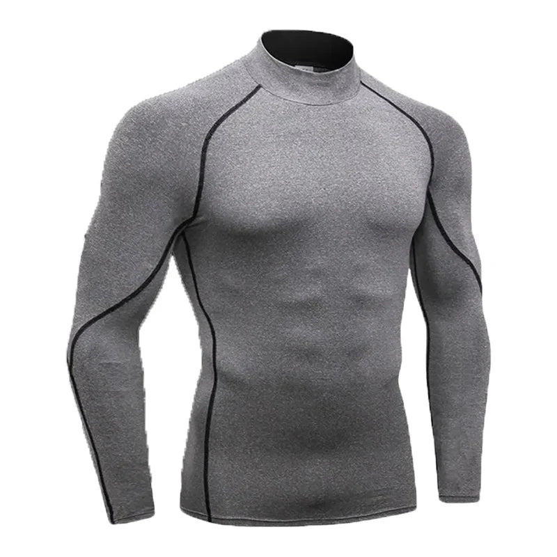 Men Bodybuilding Sport T-shirt Quick Dry Running Shirt Long Sleeve Compression Top Gym T Shirt Men Fitness Tight Rashgard