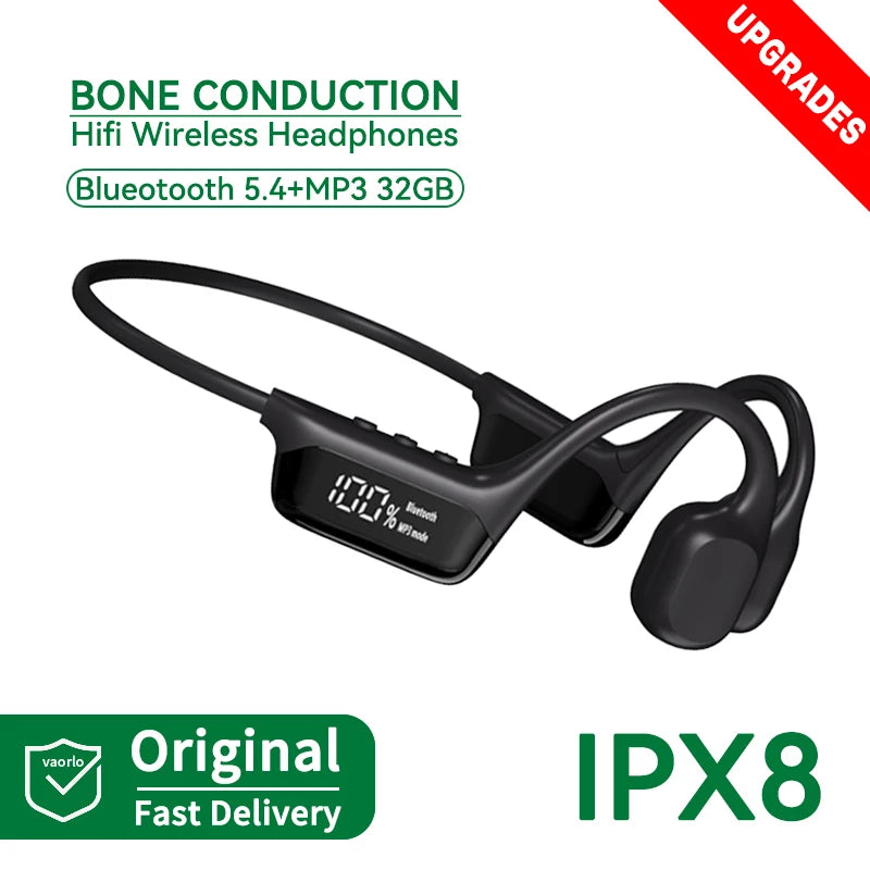 Upgrades Bluetooth 5.4 Bone Conduction Wireless Headphones