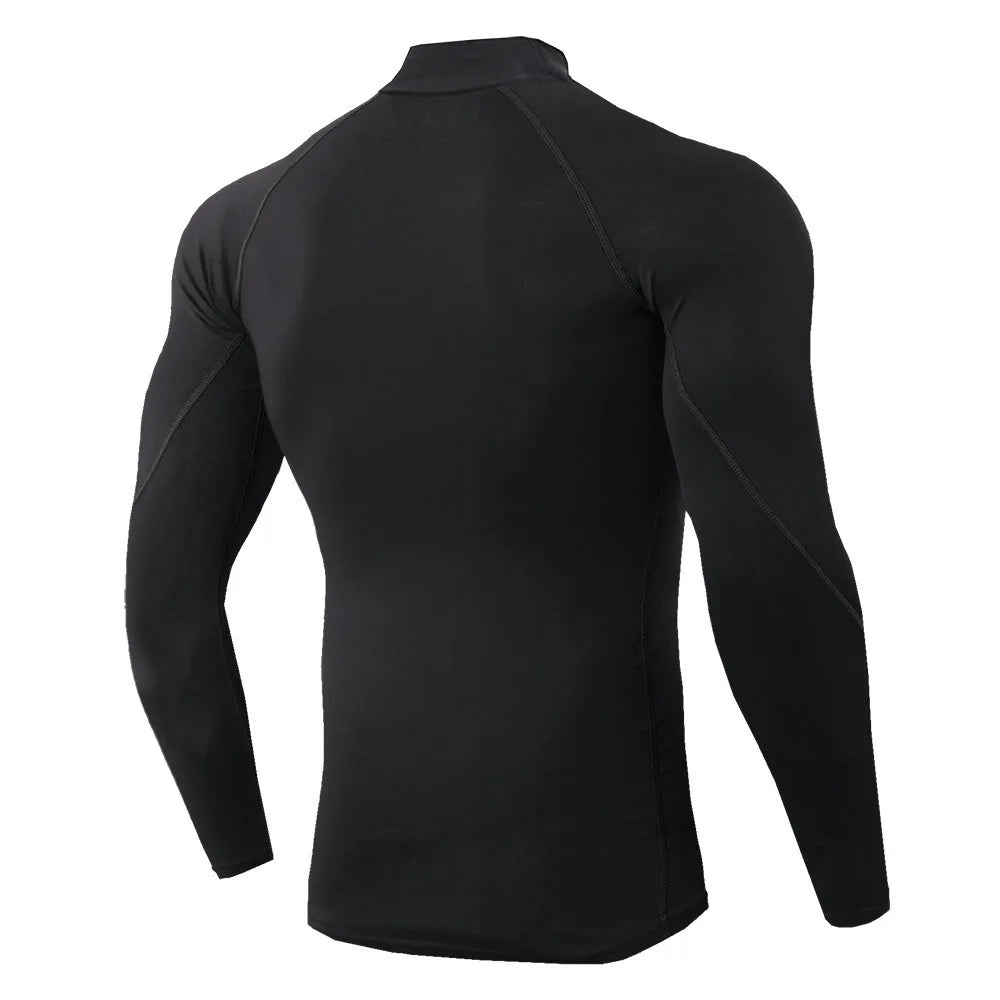 Men Bodybuilding Sport T-shirt Quick Dry Running Shirt Long Sleeve Compression Top Gym T Shirt Men Fitness Tight Rashgard