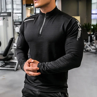 Mens Gym Compression Shirt Male Rashgard Fitness Long Sleeves Running Clothes Homme T-shirt Football Jersey Sportswear Dry Fit