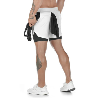 Camo Running Shorts Men Gym Sports Shorts 2 In 1 Quick Dry Workout Training Shorts