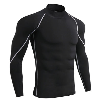 Men Bodybuilding Sport T-shirt Quick Dry Running Shirt Long Sleeve Compression Top Gym T Shirt Men Fitness Tight Rashgard