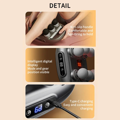 Fascia Gun 6 Heads Massage Gun High Frequency Massager